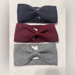 Time and Tru headbands 3 pack Gray Burgundy and Black. One Size